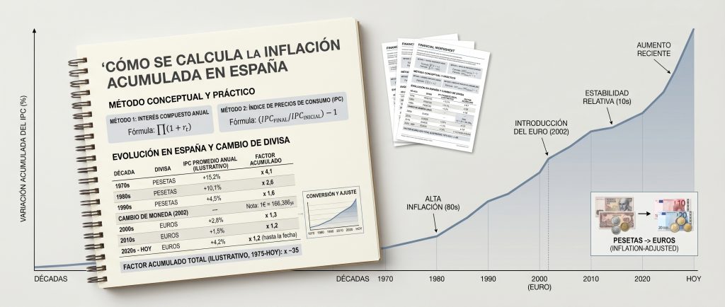 Cómo calcular la inflación acumulada en España paso a paso