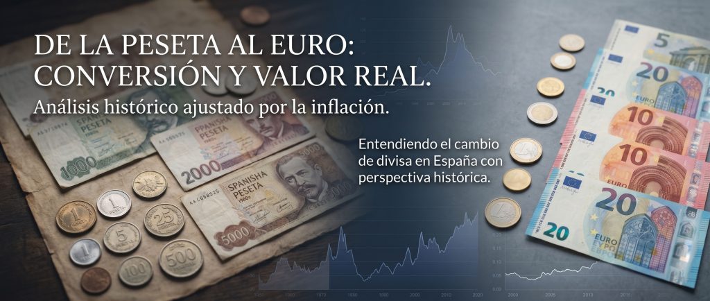 Pesetas a euros con inflación en España