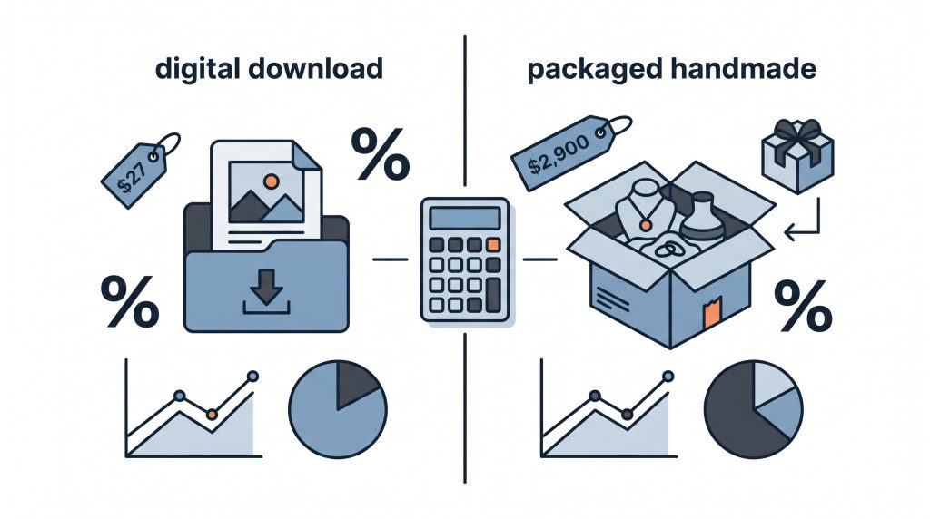 Etsy Pricing Calculator for Digital vs Physical Products